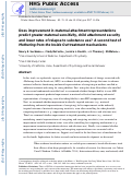 Cover page: Does improvement in maternal attachment representations predict greater maternal sensitivity, child attachment security and lower rates of relapse to substance use? A second test of Mothering from the Inside Out treatment mechanisms.