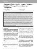 Cover page: Improving Pediatric Fellows Feedback Skills and Confidence Through Objective Structured Examinations.