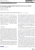 Cover page: Measurement of prompt hadron production ratios in pp collisions at