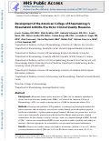 Cover page: Development of the American College of Rheumatology's Rheumatoid Arthritis Electronic Clinical Quality Measures