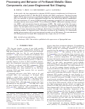 Cover page: Processing and Behavior of Fe-Based Metallic Glass Components via Laser-Engineered Net Shaping