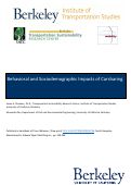 Cover page of Behavioral and Sociodemographic Impacts of Carsharing