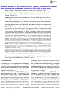 Cover page: Residual analysis of the water resonance signal in breast lesions imaged with high spectral and spatial resolution (HiSS) MRI: A pilot study