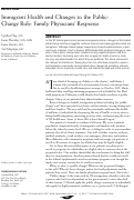 Cover page: Immigrant Health and Changes to the Public-Charge Rule: Family Physicians’ Response