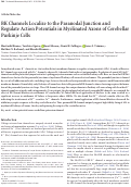 Cover page: BK Channels Localize to the Paranodal Junction and Regulate Action Potentials in Myelinated Axons of Cerebellar Purkinje Cells