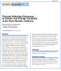 Cover page: Principal Hydrologic Responses to Climatic and Geologic Variability in the Sierra Nevada, California