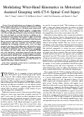 Cover page: Modulating Wrist-Hand Kinematics in Motorized Assisted Grasping With C5-6 Spinal Cord Injury