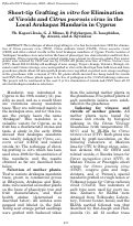Cover page: Shoot-tip Grafting in vitro for Elimination of Viroids and Citrus psorosis virus in the Local Arakapas Mandarin in Cyprus
