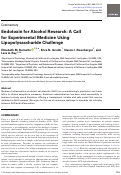 Cover page: Endotoxin for Alcohol Research: A Call for Experimental Medicine Using Lipopolysaccharide Challenge.