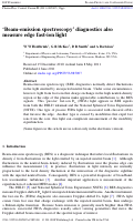 Cover page: 'Beam-emission spectroscopy' diagnostics also measure edge fast-ion light