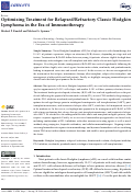 Cover page: Optimizing Treatment for Relapsed/Refractory Classic Hodgkin Lymphoma in the Era of Immunotherapy.