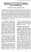 Cover page: Indexing of Citrus Viroids by Imprint Hybridization: Comparison with Other Detection Methods