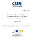 Cover page: Market Effects of Environmental Regulation: Coal, Railroads and the 1990 Clean Air Act