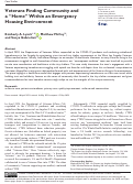Cover page: Veterans Finding Community and a "Home" Within an Emergency Housing Environment.