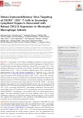 Cover page: Simian Immunodeficiency Virus Targeting of CXCR3+ CD4+ T Cells in Secondary Lymphoid Organs Is Associated with Robust CXCL10 Expression in Monocyte/Macrophage Subsets