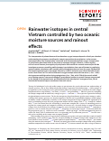 Cover page: Rainwater isotopes in central Vietnam controlled by two oceanic moisture sources and rainout effects