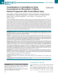 Cover page: Considerations in Controlling for Urine Concentration for Biomarkers of Kidney Disease Progression After Acute Kidney Injury