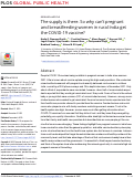 Cover page: The supply is there. So why can't pregnant and breastfeeding women in rural India get the COVID-19 vaccine?
