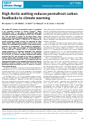 Cover page: High Arctic wetting reduces permafrost carbon feedbacks to climate warming