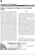 Cover page: Indirect Cyclopexy for Repair of Cyclodialysis Clefts
