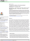 Cover page: The genomic basis of environmental adaptation in house mice