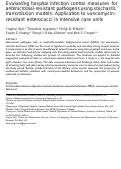 Cover page: Evaluating hospital infection control measures for antimicrobial-resistant pathogens using stochastic transmission models: Application to vancomycin-resistant enterococci in intensive care units