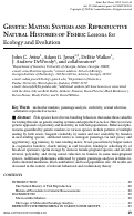 Cover page: GENETIC MATING SYSTEMS AND REPRODUCTIVE NATURAL HISTORIES OF FISHES: Lessons for Ecology and Evolution