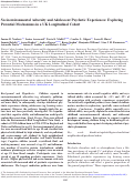 Cover page: Socioenvironmental Adversity and Adolescent Psychotic Experiences: Exploring Potential Mechanisms in a UK Longitudinal Cohort