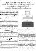 Cover page: High-power intrastep quantum well electroabsorption modulator using single-sided large optical cavity waveguide