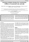 Cover page: Cortical activation during foot movements: II Effect of movement rate and side