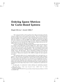 Cover page: Ordering sparse matrices for cache-based systems