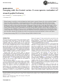 Cover page: Foraging with the frontal cortex: A cross-species evaluation of reward-guided behavior