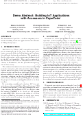 Cover page: Demo Abstract: Building IoT Applications with Accessors in CapeCode**This work was supported in part by TerraSwarm, one of six centers of STARnet, a Semiconductor Research Corporation program sponsored by MARCO and DARPA.