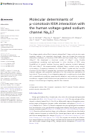 Cover page: Molecular determinants of μ-conotoxin KIIIA interaction with the human voltage-gated sodium channel NaV1.7