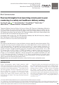 Cover page: Real-world insights from launching remote peer-to-peer mentoring in a safety net healthcare delivery setting