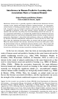 Cover page: Interference in Human Predictive Learning when Associations Share a Common Element