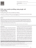 Cover page: DNA copy number profiling using single-cell sequencing.