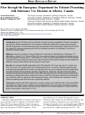 Cover page: Flow Through the Emergency Department for Patients Presenting with Substance Use Disorder in Alberta, Canada