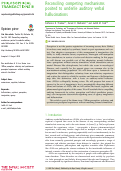 Cover page: Reconciling competing mechanisms posited to underlie auditory verbal hallucinations