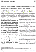 Cover page: Microbial products linked to steatohepatitis are reduced by deletion of nuclear hormone receptor SHP in mice.