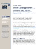 Cover page: Predicted Exchange Enrollment with Subsidies under the Affordable Care Act: Regional and County Estimates