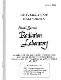 Cover page: GENERATION OF THREE-BODY PRODUCTION AND DECAY PROCESSES FOLLOWING PHASE-SPACE DISTRIBUTION BY MONTE CARLO METHOD