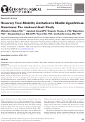 Cover page: Recovery From Mobility Limitation in Middle-Aged African Americans: The Jackson Heart Study.