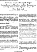 Cover page: Peripheral-coupled-waveguide MQW electroabsorption modulator for near transparency and high spurious free dynamic range RF fiber-optic link