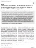 Cover page: Differences in the subjective and motivational properties of alcohol across alcohol use severity: application of a novel translational human laboratory paradigm