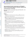 Cover page: Improving Patient–Provider Communication and Therapeutic Practice Through Better Integration of Electronic Health Records in the Exam Room: A Pilot Study