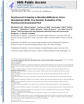 Cover page: Psychosocial Screening in Disorders/Differences of Sex Development: Psychometric Evaluation of the Psychosocial Assessment Tool.