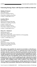 Cover page: Estimating entropy rates with Bayesian confidence intervals