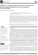 Cover page: Solutions to a Radical Problem: Overview of Current and Future Treatment Strategies in Lebers Hereditary Opic Neuropathy.