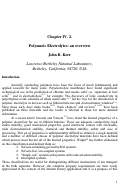 Cover page: Chapter IV.2. Polymeric electrolytes: An overview